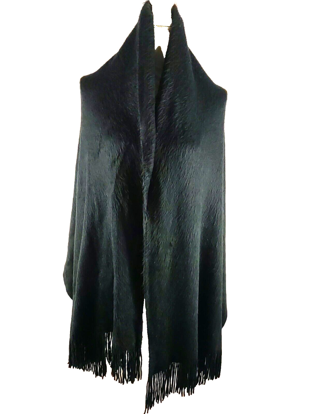 Oversized Black Scarf Large Winter Furry H&M Brand 27" X 70"